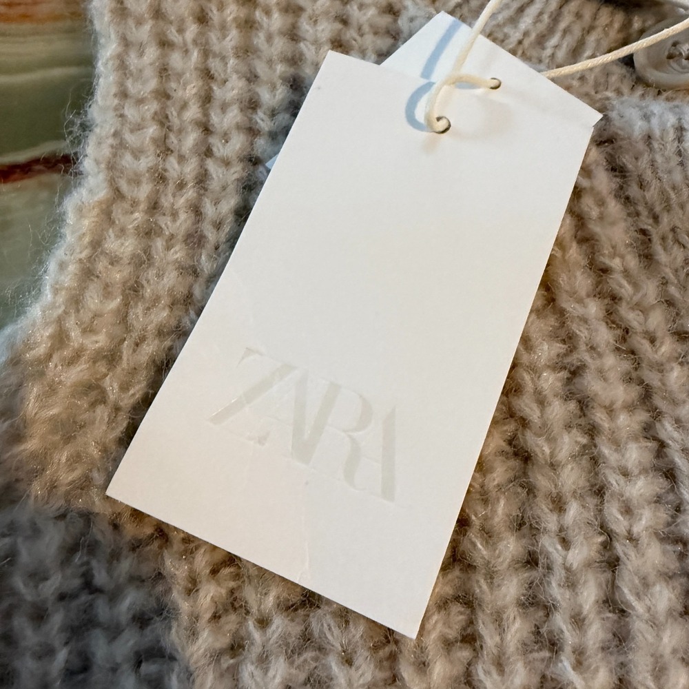 Zara Kids Chunky Knit Sweater Vest Beige Button Front Cardigan Style 5-6Y NWT - Picture 3 of 6